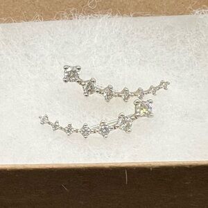 Sterling Silver 7-Star Crystal Ear Cuff Climber Cartilage Earrings